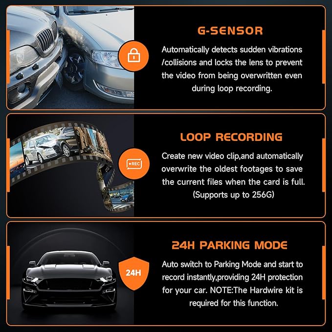 Dash Cam, 2.5K Dash Cam Front, VEEMENT Dash Camera for Cars, 1440P Car Dash Camera with APP, WiFi Dash Cams with WDR Night Vision, 24/7 Parking Monitor Dashcam, 160°Wide, G-Sensor, Mini Car Camera