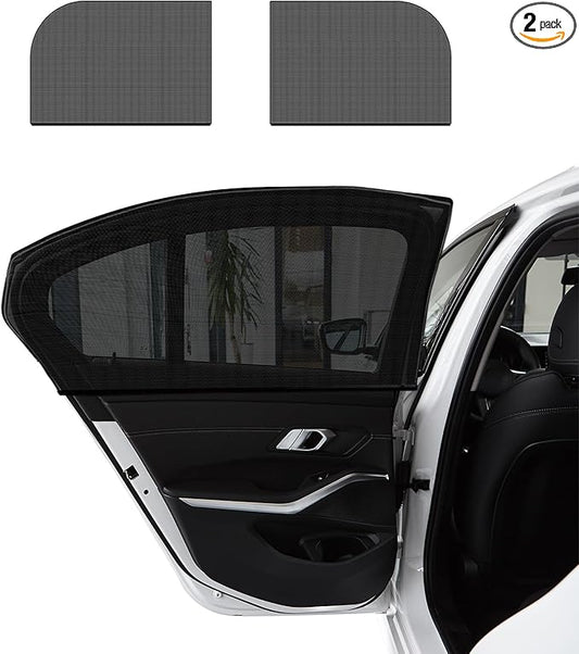 Ohleats 2 PCS Window Shades, Auto Front Rear Side Sun Shades for Block Heat & UV Protection, Breathable Mesh Baby Screen Covers, Universal Car Accessories (Back)