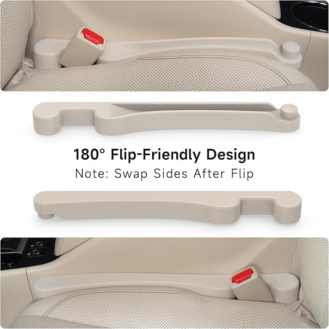 Car Seat Gap Filler Set of 2, Soft Foam Multifunctional Seat Side Gap Filler with Organizer & Hook Function, 3in1 Gap Stopper Universal Fit Car SUV Truck Fill The Gap Between Seat & Console
