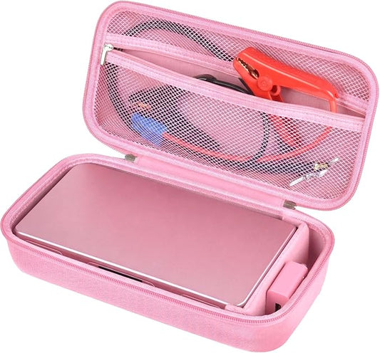 casmilee Case for Halo Bolt 58830/57720/ Air 58830/ ACDC Max 55500/ PaL 1000/ Air+ 1750/ Ultimate 2 Portable Emergency Power Kit, Holder for Car Jump Starter and Extra Accessory- Pink (Box Only)