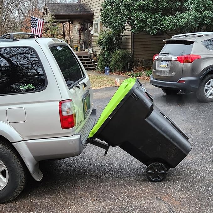 2" Trash Can Hauler Grabber Hitch Reciever, Garbage Hauling Towing Hitch Attachment,Trash Tow Truck Grab Hook Receiver Fit for Lawn Mower Garden Tractors
