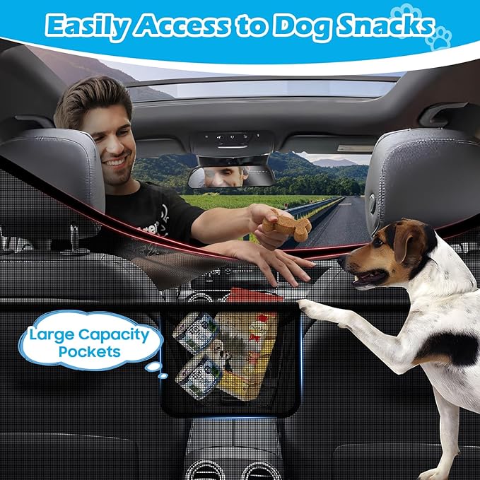 Dog Car Barrier Behind Front Seat, 51.2" Wide Car Pet Barrier One-Piece Design, Dog Car Divider Back Seat Barrier Small Crossover, Compact Car and Crossover
