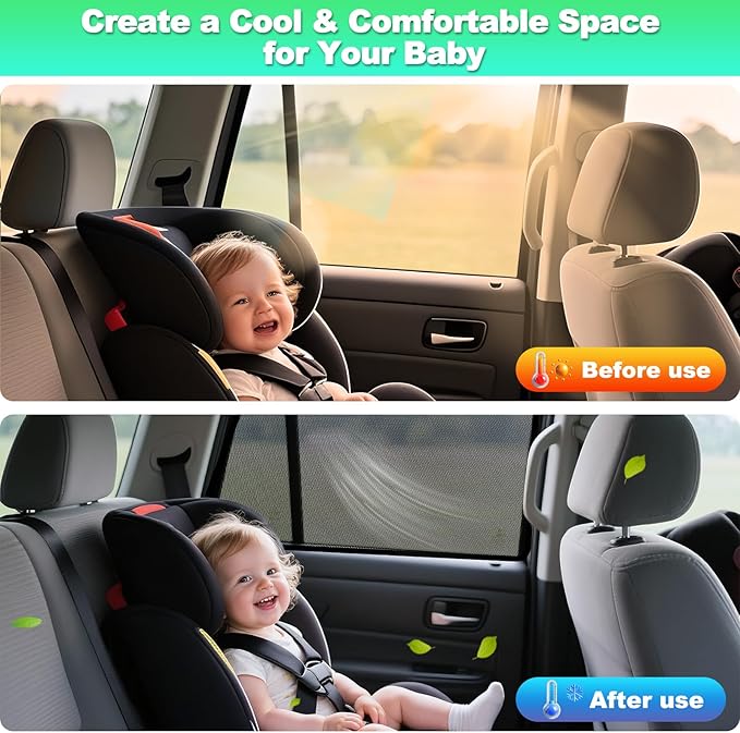 Car Window Shades for 2019-2024 RAV4 Accessories - Rear Side Window Shade for Baby, Breathable Mesh Car Privacy Window Covers, UV Protection and Heat Insulation for Road Trips, Napping, Camping
