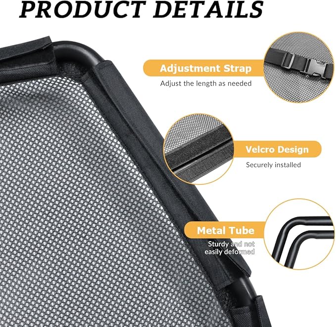 Car Dog Barrier Net for Large SUV Trunk 56" More Coverage Car Pet Back Seat Divider with See Through Mesh Cargo Area Gate for Dog (L)