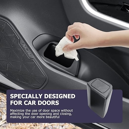 LUWU Car Trash Can Compatible with 2019 2020 2021 2022 2023 2024 2025 RAV4 Interior Accessories Car Trash with Lid Portable Mini Trash Dustbin Garbage Trash Bin Car Waste Bin Leak-Proof 2PCS