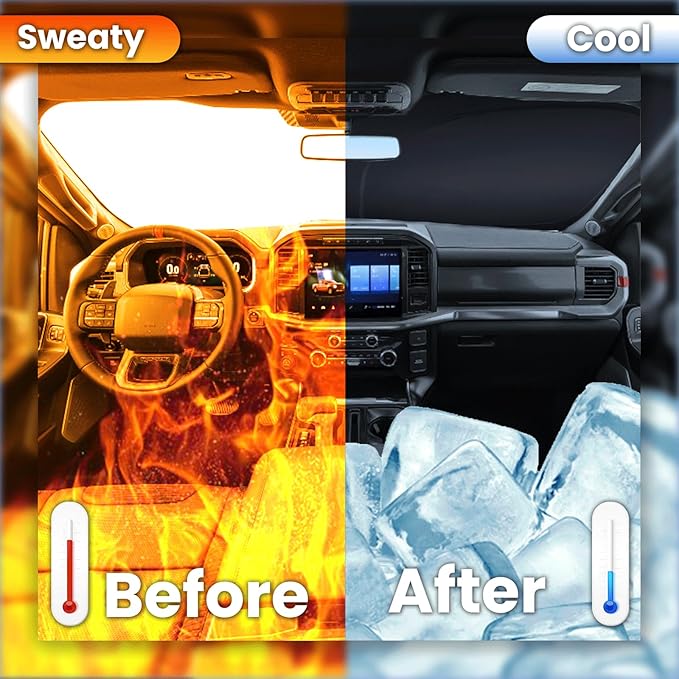 Windshield Sun Shade for 2016-2020 Kia Sorento, Car Front Window Sunshade with 240T Sun Visor Protector Blocks UV Rays Heat Sun Shield Accessories