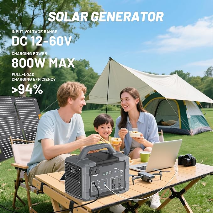 Solar Generator 1800W (3600W Surge) with 200W Solar Panel, 1024Wh LiFePO4 Portable Power Station Kit, 1.5H AC Fast Charge, Clean Energy for Home Backup, RV Camping, Emergency Outages