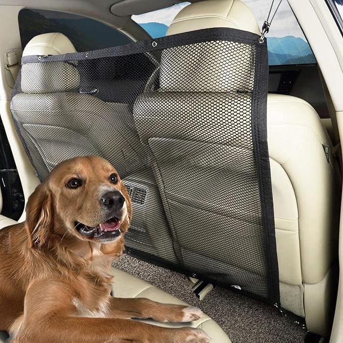 2 Sets Pet Safety Fence Net for Car Dogs Mesh Barrier for Vehicle Back Seat Separation Easy Install Pet Car Mesh Divider for Suvs and Trucks