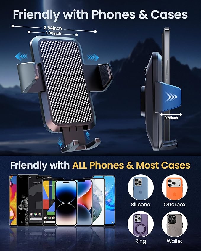 for Magsafe Car Mount [with Magnetic Clip] 2-in-1 Universal Suction Phone Mount for Dashboard 360° Windshield Car Phone Holder for Car for iPhone 17 16 15 Pro Max Samsung Galaxy S25 Android Cell