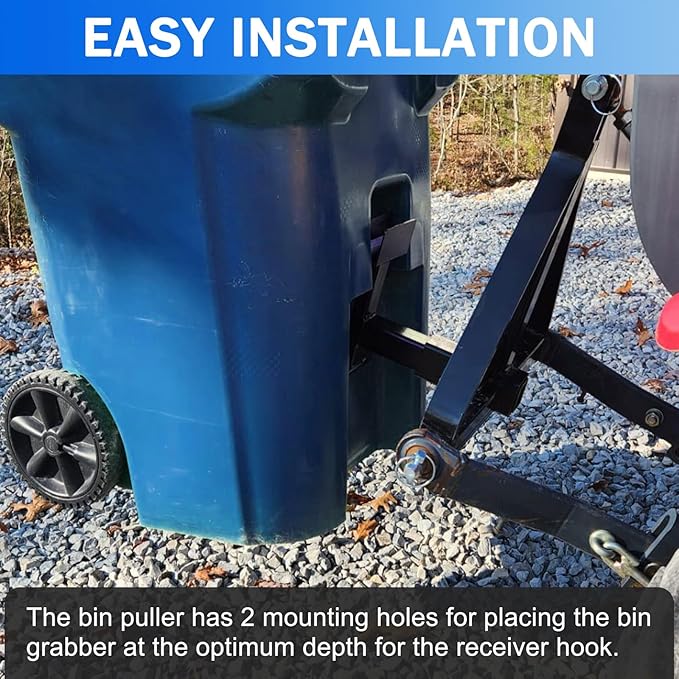 2" Trash Can Hauler Grabber Hitch Reciever, Garbage Hauling Towing Hitch Attachment,Trash Tow Truck Grab Hook Receiver Fit for Lawn Mower Garden Tractors