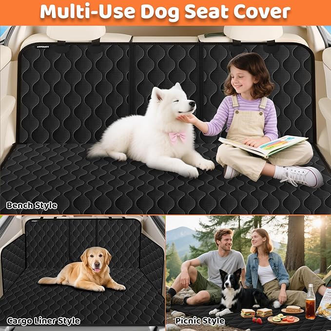 URPOWER Dog Car Seat Cover for Back Seat - Waterproof Car Seat Protector for Child Carseat & Pets, Nonslip Car Seat Covers for Full Size SUVs & Trucks