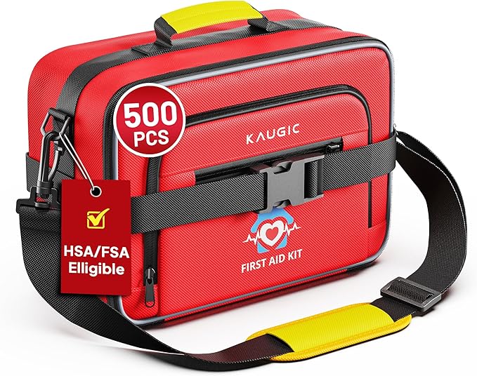500 PCS First Aid Kit for Car Home Businesses, Well-Organized Emergency Kit, Survival Trauma First Aid Kits for Travel Camping Home College Dorm Essential Supplies