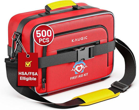500 PCS First Aid Kit for Car Home Businesses, Well-Organized Emergency Kit, Survival Trauma First Aid Kits for Travel Camping Home College Dorm Essential Supplies