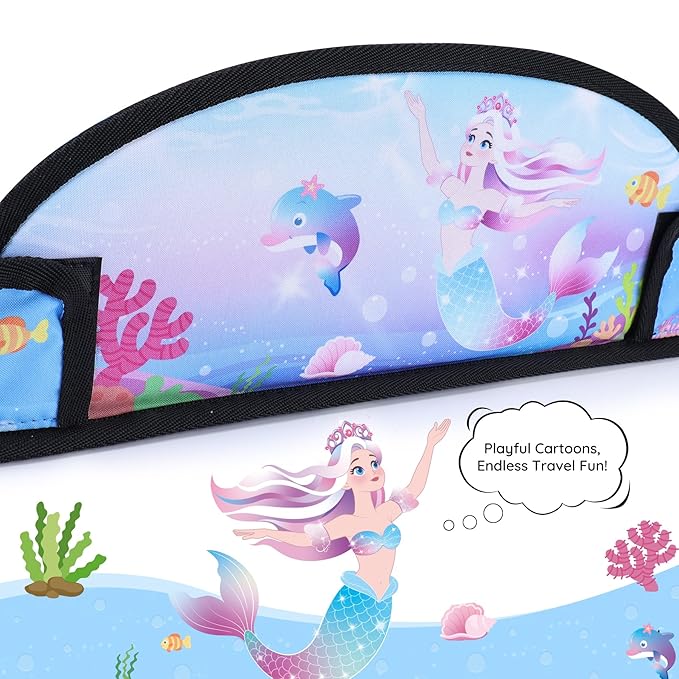 Kids Travel Tray, Kids Travel Trays for Car Seat, Road Trip Essentials for Toddler, Carseat Lap Tray with Dry Erase Board & Storage Organizer for Road Trip Activities for Kid, Bluish Violet