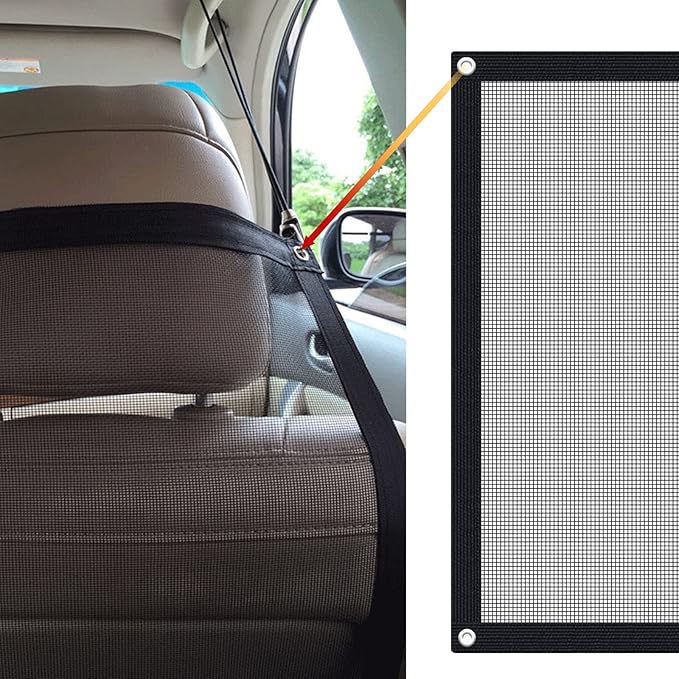 1 PC Car Black Fence, Pet Barrier Backseat Mesh, Pet Disturb Stopper, Stretchable Mesh Obstacle, Suitable for SUV Pickup and Small Car (45.2In x 24.4In)