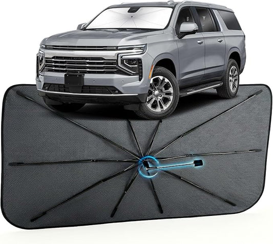 Car Windshield Sun Shade for Chevrolet Suburban 2021-2026 –[Reflective Coated Fabric] Sunshade Umbrella for Front Window, Car Shades Sun Visor Keep Car Cool and Protects Interior, 1:1 Exact Fit