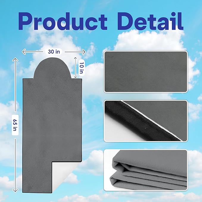 2 Pack Car Seat Towel Covers, Sweat Protector for Front Seats, Premium Thickened Microfiber with Elastic Strap, Breathable & Quick Dry, Machine Washable Cover for Gym Running Beach Universal Fit Grey