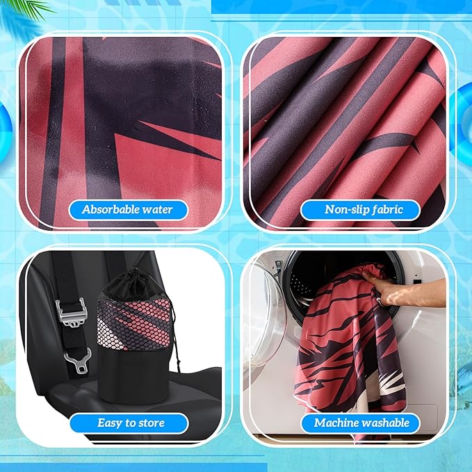 Hahafelt 2 Pack Car Seat Towel Covers with Storage Bag 63 x 32 Inch Athletic Running Towel Seat Sweat Washable Non Slip Cover Gift for Car Outdoor Sport Activities (Death Valley National Park)