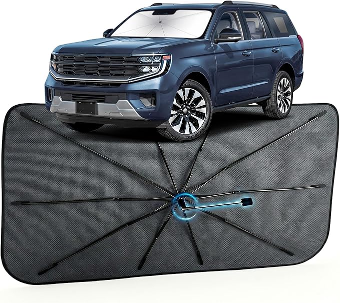 Car Windshield Sun Shade for Ford Expedition 2018-2026 –[Reflective Coated Fabric] Sunshade Umbrella for Front Window, Car Shades Sun Visor Keep Car Cool and Protects Interior, 1:1 Exact Fit