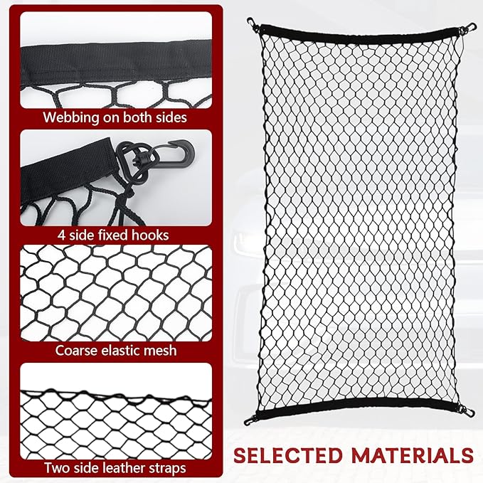 vvag Universal Adjustable Dog Car Barrier for SUVs Trucks,Easy-Install Mesh Pet Divider & Backseat Safety Net for Travel