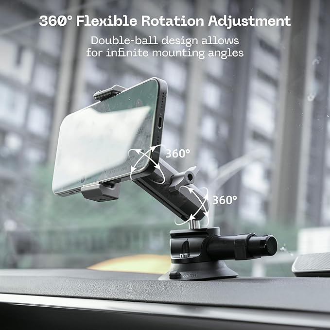 FANAUE Phone Holder Suction Cup Mount, Cell Phone Mount for Dashboard Windshield Vent Wall,Car Phone Holder for iPhone 17 Pro Max 16 15 14 13 12