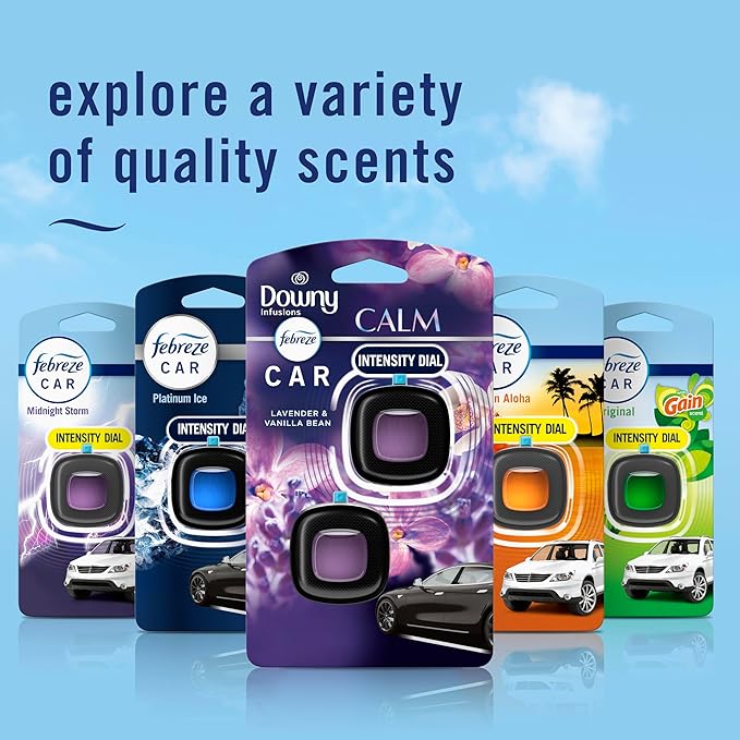 Febreze Car Vent Clip, Downy Calm Scent, 2 Count, 0.13 oz Total