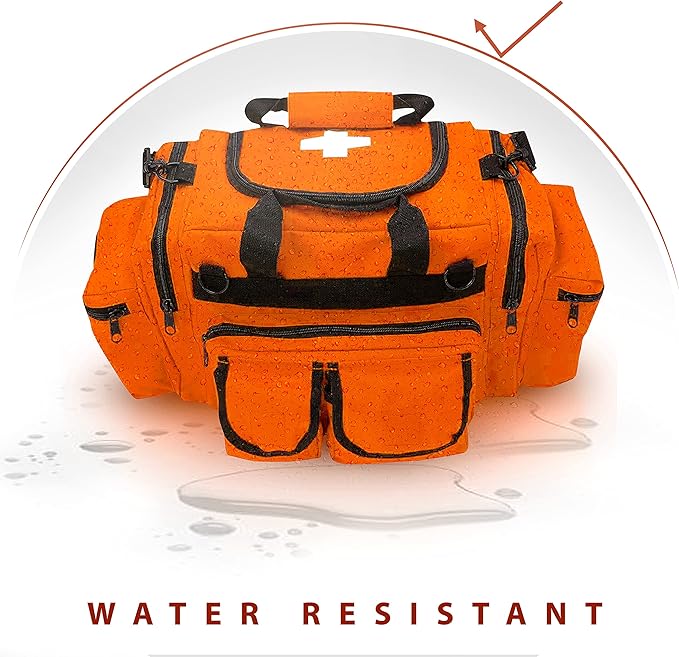 ASA TECHMED First Aid Responder EMS Emergency Medical Trauma Bag Deluxe, Orange