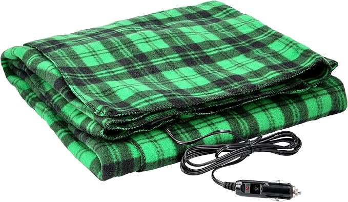 Heated Car Blanket - 12V Electric Travel Blanket for Car, Truck, SUV or RV - Portable Heated Throw for Road Trips, Camping or Winter Emergency Kit for Cold Weather Travel by Stalwart