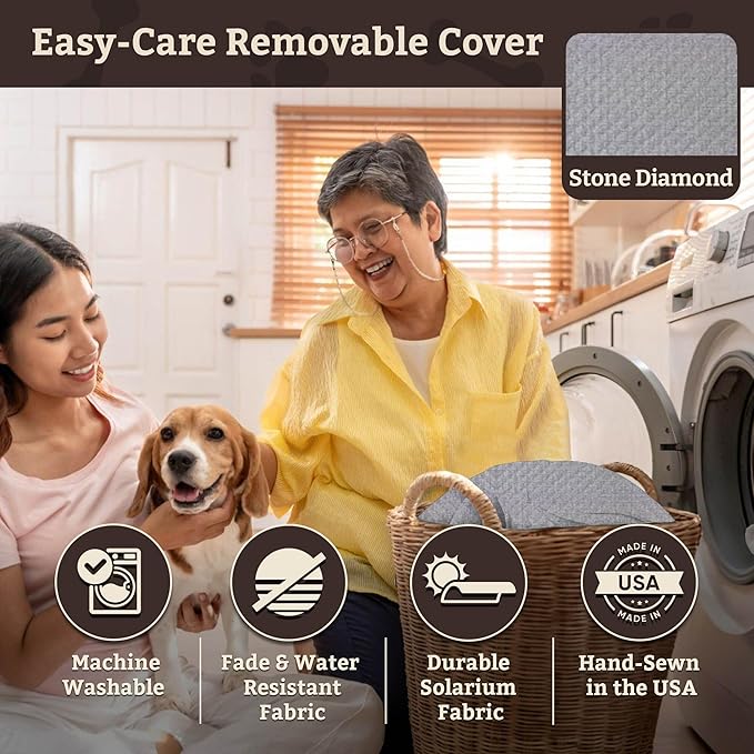 Snoozer Dog Car Seat: Lookout I Dog Booster Car Seat for Pets up to 18lbs, Helps Alleviate Travel Sickness & Fear for Dogs, Removable Washable Cover – Stone Diamond, Size Small
