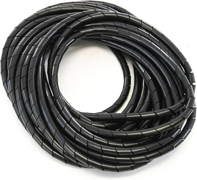 33FT PE 1/2 Inches (12 mm) Black Polyethylene Spiral Wire Wrap Tube PC Manage Cable for Car Computer Cable