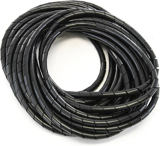 33FT PE 1/2 Inches (12 mm) Black Polyethylene Spiral Wire Wrap Tube PC Manage Cable for Car Computer Cable