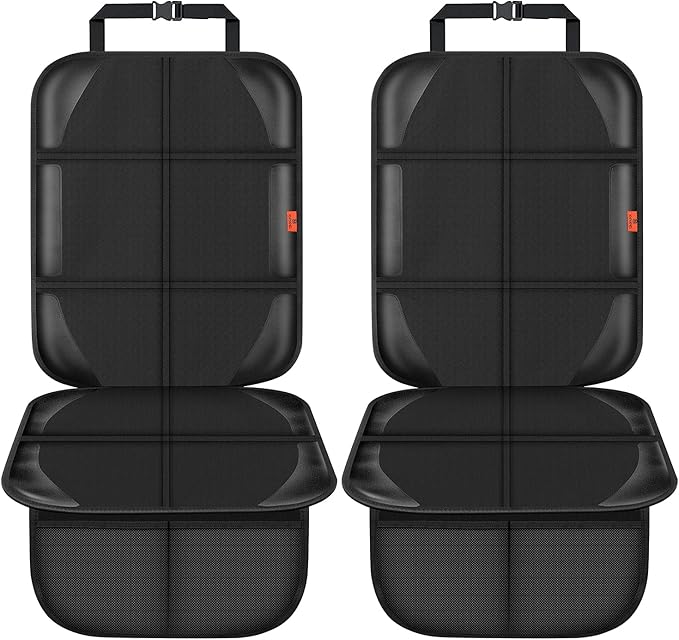 XHYANG Car Seat Protector,Auto Car Seat Protectors Baby Carseat Waterproof & Durable 600D Fabric for Child Baby Car Seat Mat Vehicle Pet Cover 2 Storage Pockets (2 Pack)