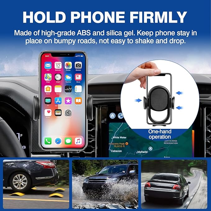 Autorder Car Phone Holder for 2024 2025 2026 Ford Ranger Accessories Phone Mount Cell Phone Car Mount Automobile Phone Stabilizer 360 Degree Rotation