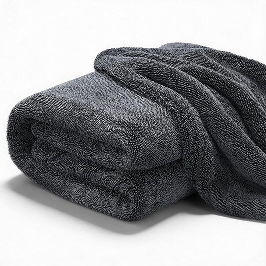 REEVAA Superior Microfiber Car Drying Towel [3S Drying, Pro-Grade Care] Car Cleaning Cloth Accessories for Sedan, SUV, Truck, 1300GSM, 2-Pack (36" × 24"+16" × 16"), Gray