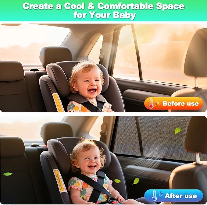 Car Window Shades for 2011-2023 4Runner - Rear Side Window Sun Shade for Baby, Breathable Mesh Car Privacy Window Covers, UV Protection & Heat Insulation for Road Trips Napping Camping (2 PCS)