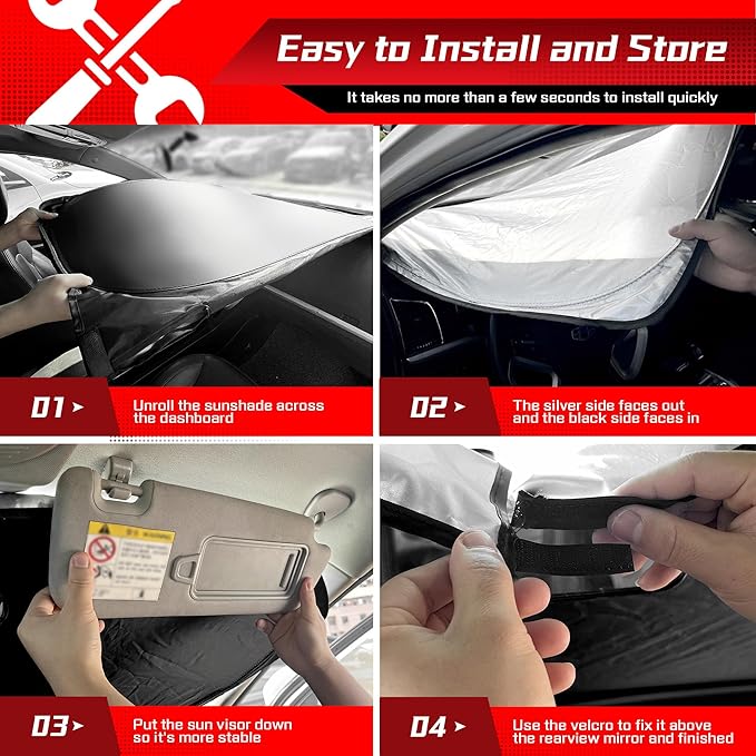ARISMOTOR Windshield Sun Shade for h-yundai Ioniq 5 2022-2025 2026, Custom Fit Foldable Front Window Sunshade Sun Visor Protector, Block UV Rays Keep Your Car Cooler
