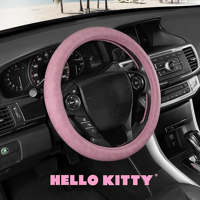Sanrio Hello Kitty Car Trunk Organizer, Steering Wheel Cover, Air Freshener & Refill – Cute, Collapsible, Heavy-Duty Storage & Car Accessories for Groceries, Tools, Travel – 12.5"L x 12.5"W x 9"H