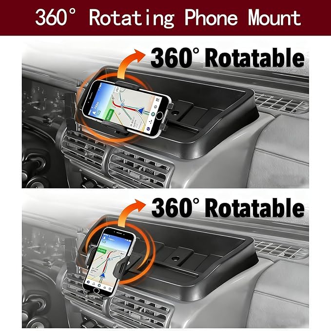 TJ Phone Mount for 1997-2006 Jeep Wrangler TJ Dashboard Cell Phone Holder with Storage Tray Interior Accessories