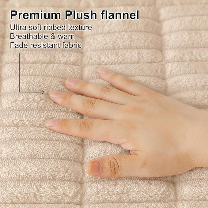 Smiry Couch Cover for Dogs Washable, Non Slip Fuzzy Pet Couch Covers for 3 Cushion Sofa Pet Friendly, Thick Soft Sofa Slipcovers Cushion Protector (Apricot, 27.6" x 27.6")