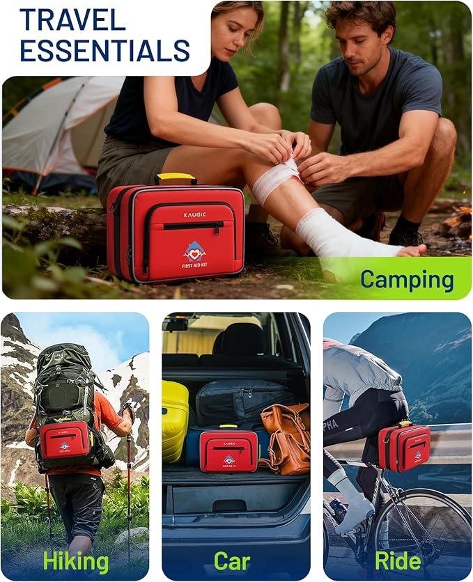 500 PCS First Aid Kit for Car Home Businesses, Well-Organized Emergency Kit, Survival Trauma First Aid Kits for Travel Camping Home College Dorm Essential Supplies