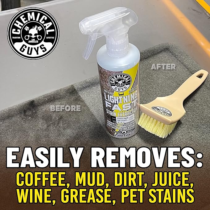 Chemical Guys Lightning Fast Carpet and Upholstery Stain Extractor - Carpet Cleaner, Safe for Fabric, Upholstery, Cars, Home, Office, Furniture, and More, Fresh Scent - 128 oz