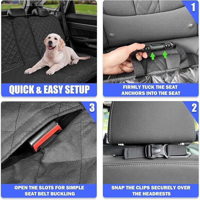 Yonktoo Dog Car Seat Cover for Back Seat, Car Seat Cover 60/40 Split Bench for Full-Size SUV, Pickup Truck, Big Truck - X-Large - 61" W
