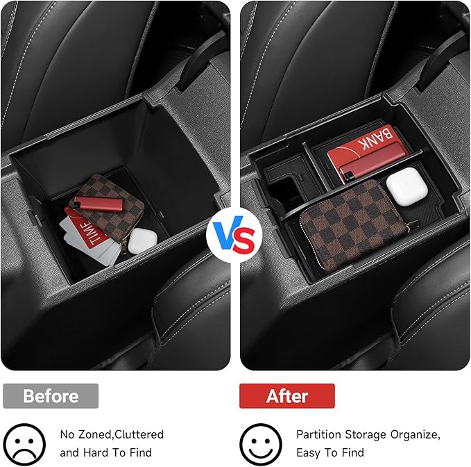 Center Console Organizer Tray for 2025 Ford Bronco 4 Door Full Size with Non-Slip Mat Center Console Organizer Compatible with Ford Bronco Accessories (Not for 2-Door and Bronco Sport)