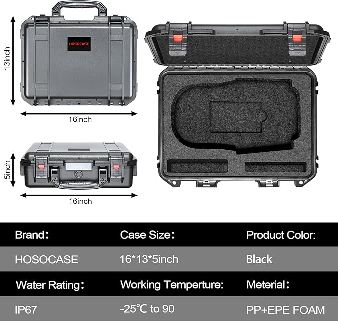 Hard Case for NOCO Boost GB150 – 3000A UltraSafe Jump Starter Box for 12V Boost Pack Power Bank, Jumper Cables & Accessories | Waterproof Hard Storage Box Portable Organizer for Travel (Black)