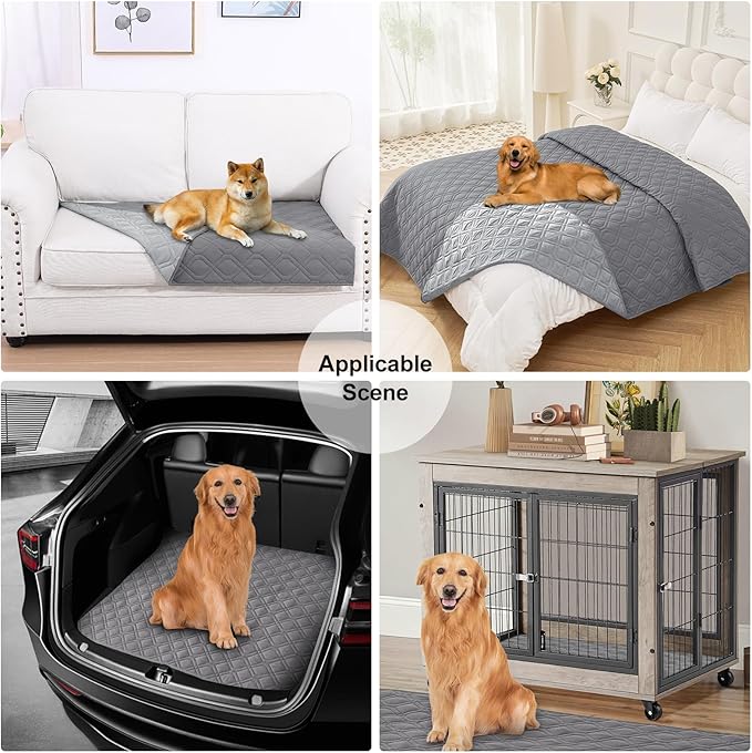 Smiry Reversible Waterproof Couch Covers for Sofa, Washable Dogs Pet Couch Covers for 3 Cushion Sofa Pet Friendly, Water Resistant Furniture Protector Slipcover, Geometric (30"x70", Grey/Light Grey)