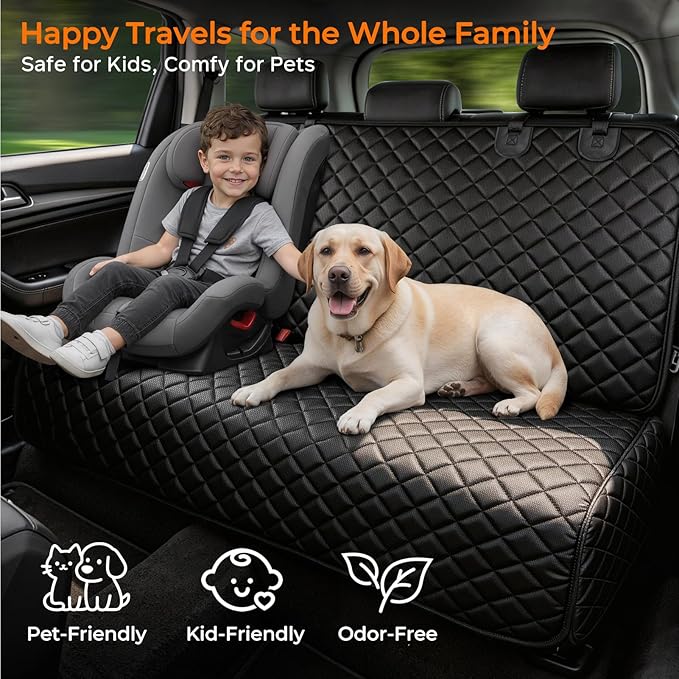 URPOWER Dog Car Seat Cover for Back Seat, Waterproof Car Seat Protector for Child Carseat & Pets, Nonslip Car Seat Covers for Full Size SUVs & Trucks