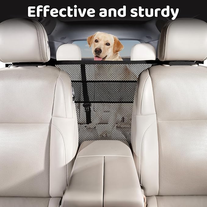 TKYZ Dog Car Barrier,Dog Car Net Barrier with Mesh Organize,Pet Divider Fit Car/SUV/Truck