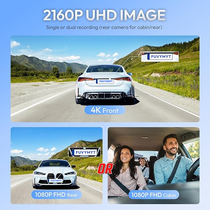 Front 4K & Rear 1080P Dash Cam for Toyota Camry 2025 2026,Hybrid LE SE XSE XLE,Easy Installation,OEM Style,Collision Detection,Loop Recording,WiFi & App,128G Card