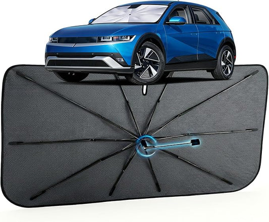 Car Windshield Sun Shade for Hyundai IONIQ 5 2022-2026 –[Reflective Coated Fabric] Sunshade Umbrella for Front Window, Car Shades Sun Visor Keep Car Cool and Protects Interior, 1:1 Exact Fit