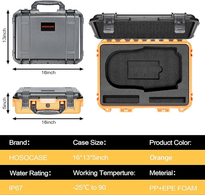 Hard Case for NOCO Boost GB150 – 3000A UltraSafe Jump Starter Box for 12V Boost Pack Power Bank, Jumper Cables & Accessories | Waterproof Hard Storage Box Portable Organizer for Travel (Orange)